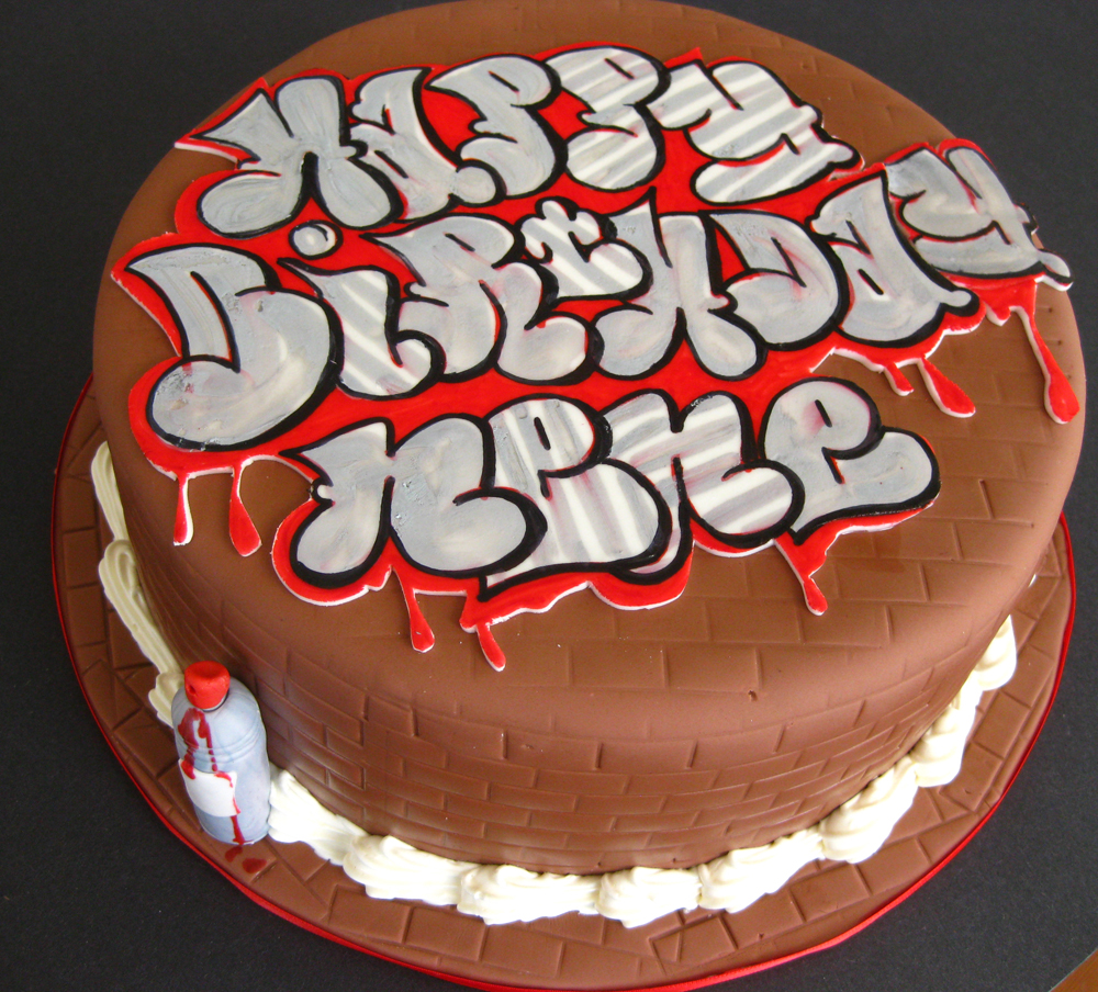 Graffiti cake med