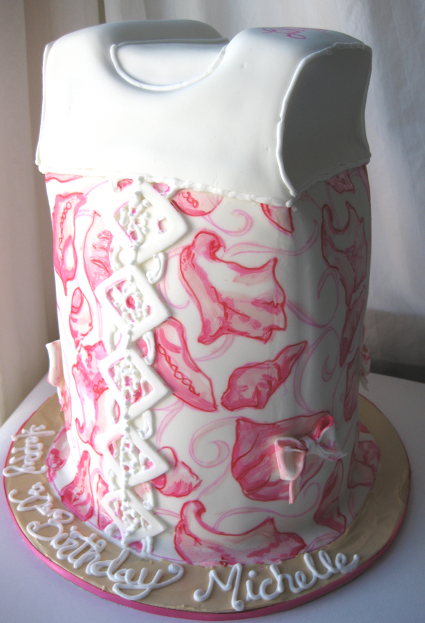 Hand-painted Pulitzer Dress Sculpted Cake