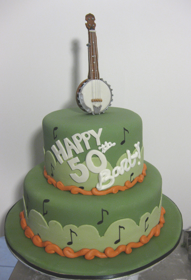 Banjo Blue grass birthday cake
