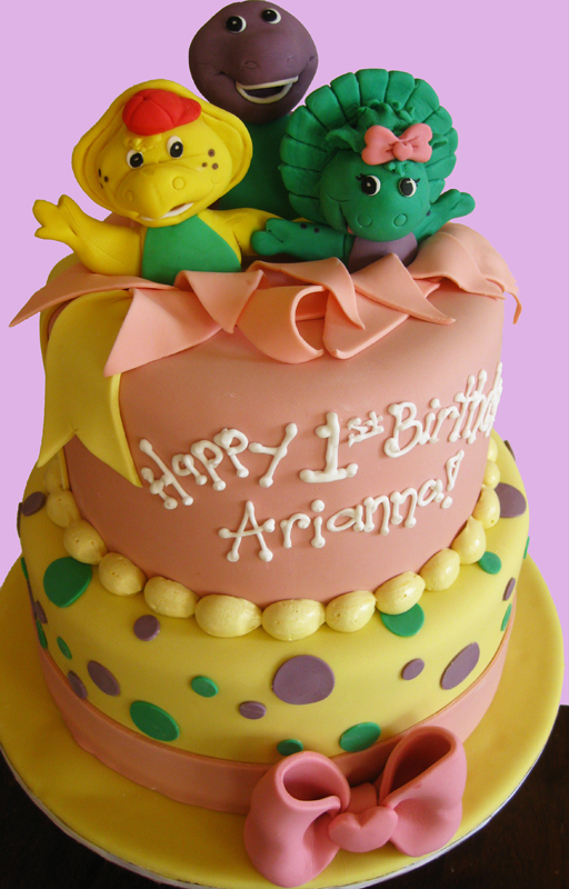 Barney and friends birthday cake med