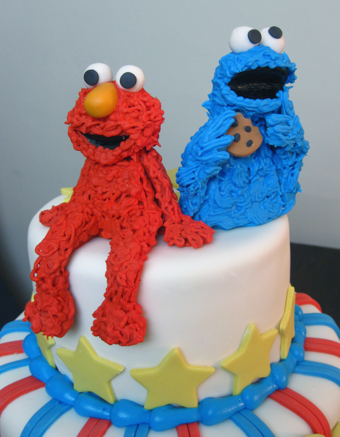 Elmo Cookie Monster Cake Figurines