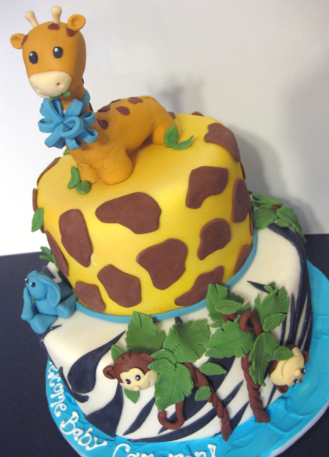 safari theme baby shower cake