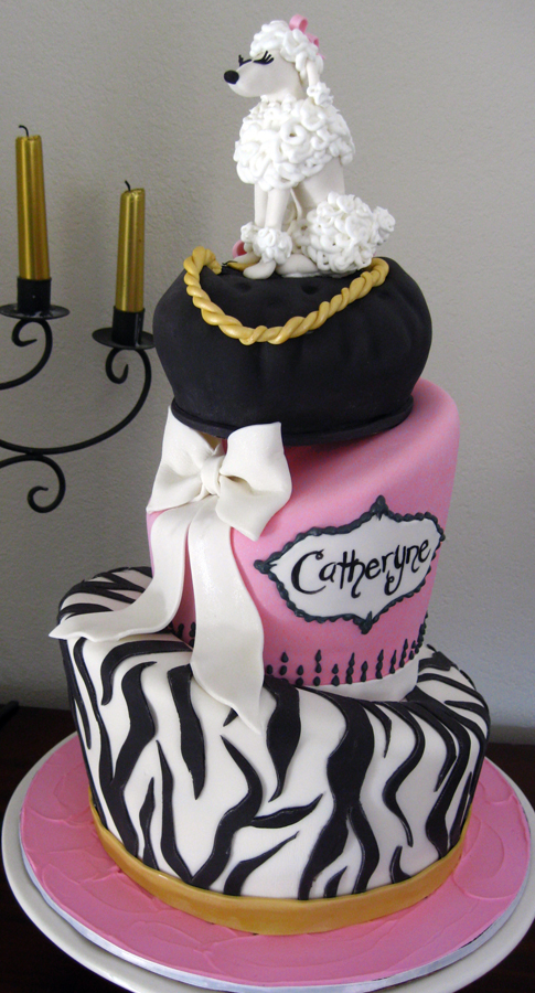 Tiered Poodle Birthday Cake 
