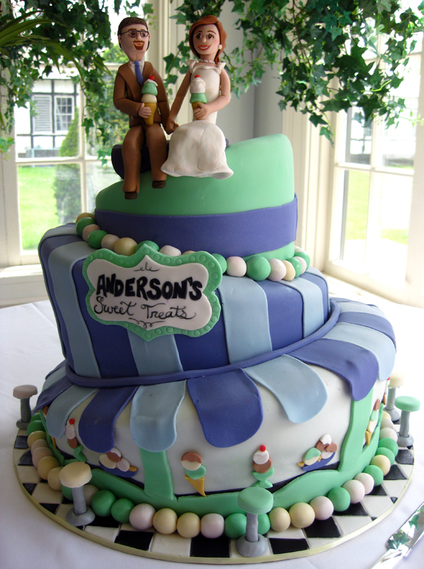 Custom Ice Cream Themed Wedding Cake