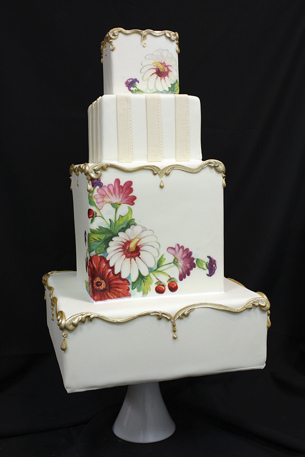 Vintage Painted Plate Inspired Wedding Cake | Blog.OakleafCakes.com