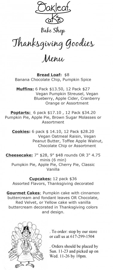 Holiday Goodies Menu