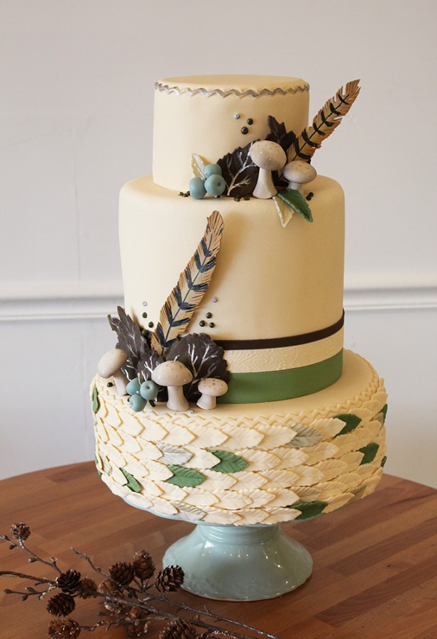 Krystle's Winter and Spring Forest Wedding Cake
