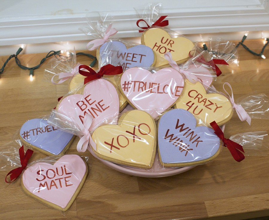 Conversation Heart Decorated Sugar Cookies